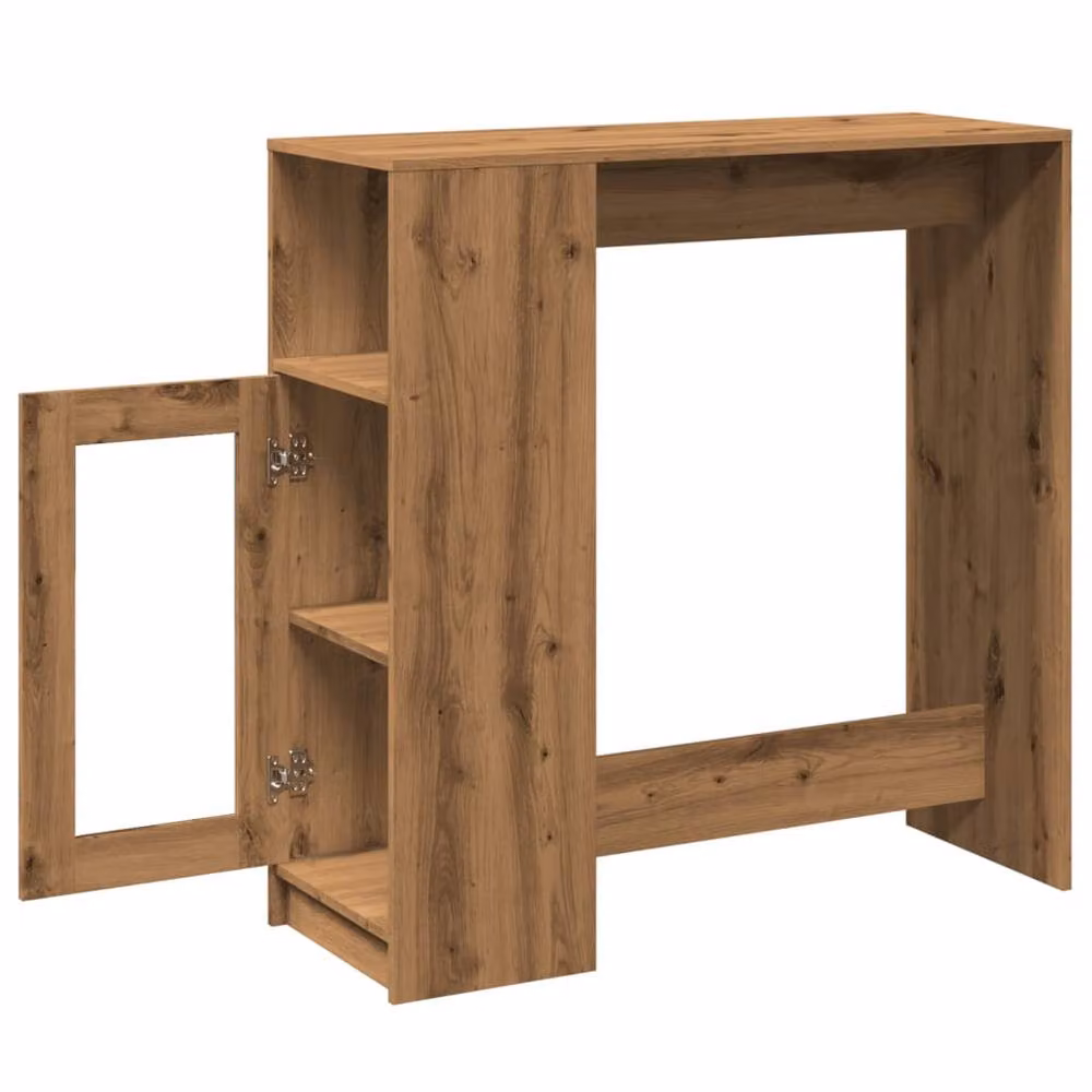 Berkfield Home Artisan Oak Bar Table with Racks in Brown, W: 101 cm, D: 40 cm, H: 103.5 cm – 5