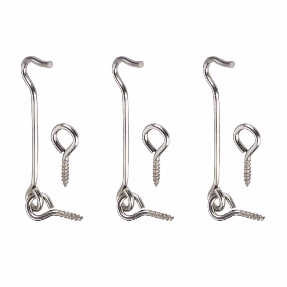 Marco Paul Galvanised Iron Hook and Eye Latch Set in Silver – 3