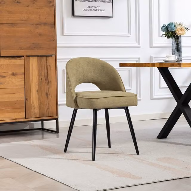 Ashley Modern Fabric Dining Chairs Set of 2 in Green