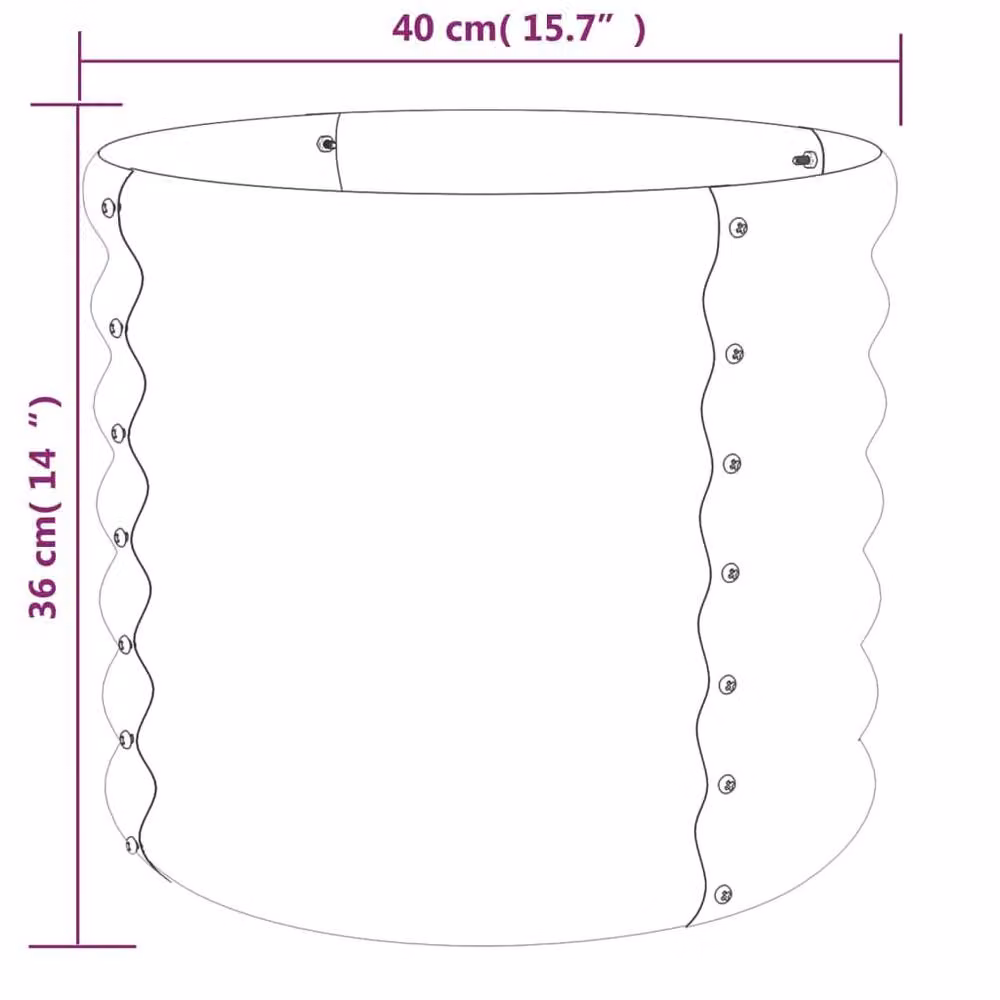 Berkfield Home Silver Powder-coated Steel Garden Planter Tub W/D/H: 40 x 40 x 36 cm – 4