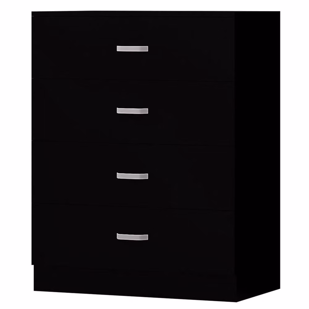 ERGOVEXA 4 Drawer Chest of Drawers and Matt Black Sideboard with Metal Curved Details – 3