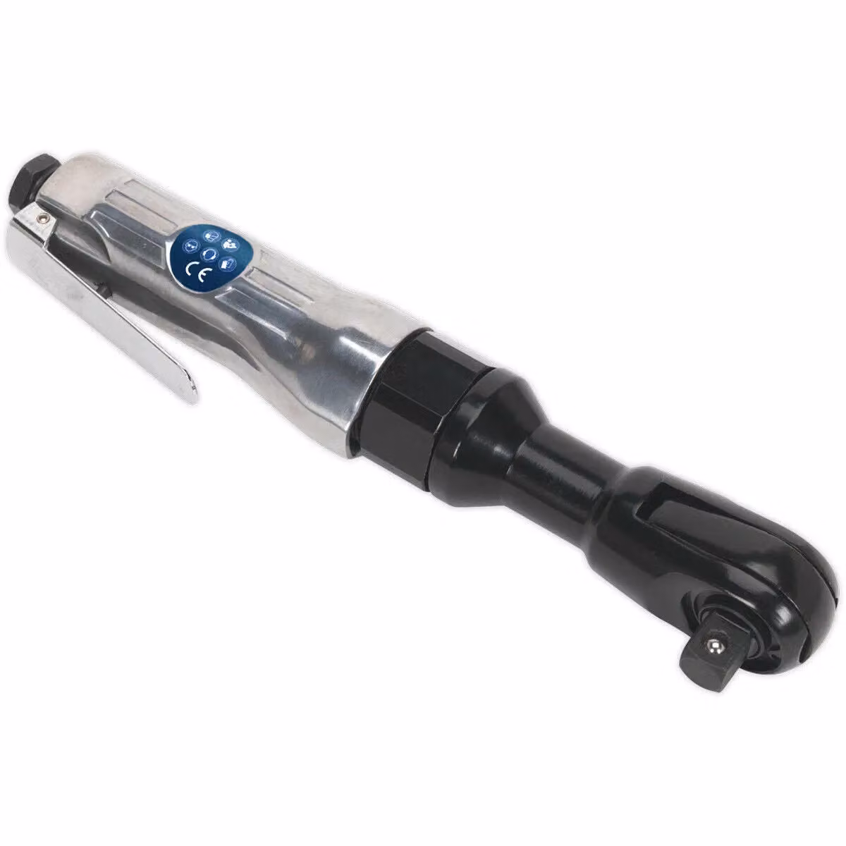 Loops Air Powered Twist-Reverse Ratchet Wrench, 3/2 Inch Sq Drive, Silver and Multicolour Steel – 2
