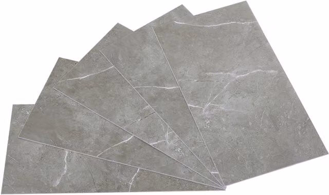 Livingandhome 36-Piece Self-Adhesive Marble-Effect Flooring Tile Set in Grey
