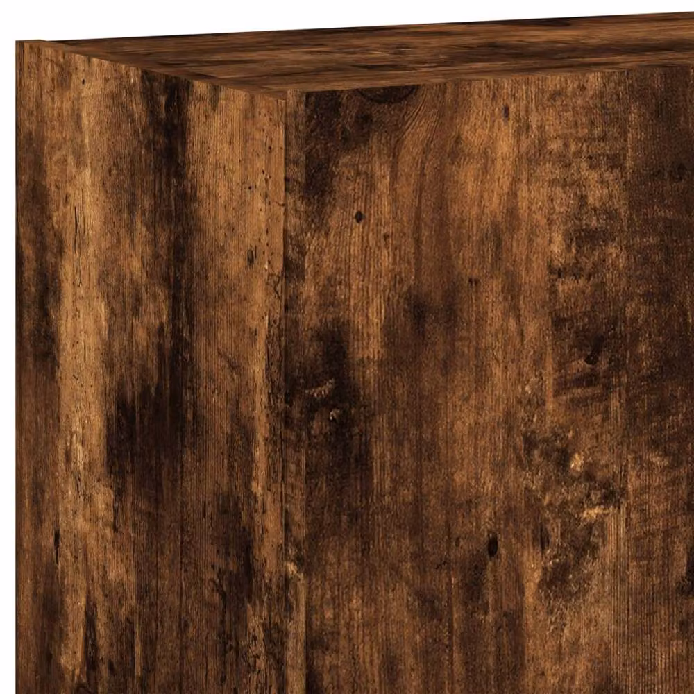 Berkfield Home Set of 2 Modern Wall Mounted TV Cabinets with Integrated LED Lights in Smoked Oak Brown, W/D/H: 60 x 35 x 41 cm – 8