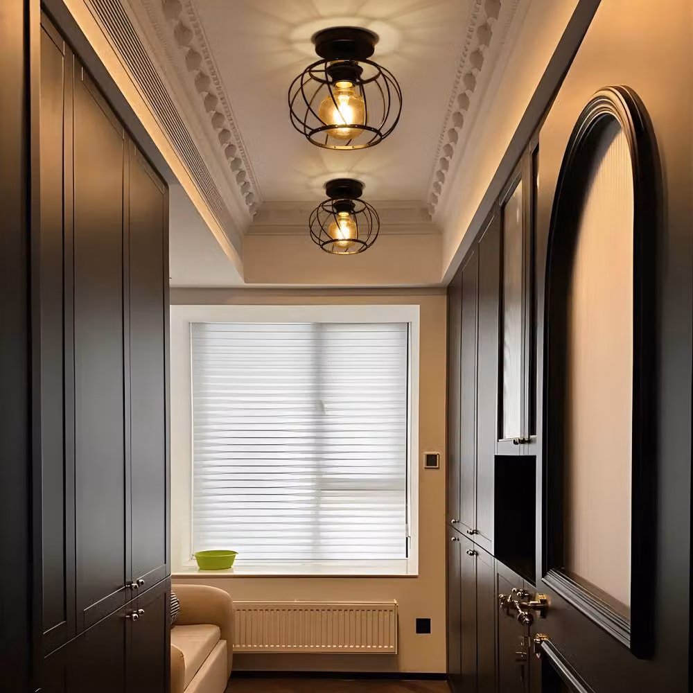 Pheashine Black Square Iron Ceiling Light with E27 Fitting, W/D/H: 19 x 19 x 17.5 cm – 5