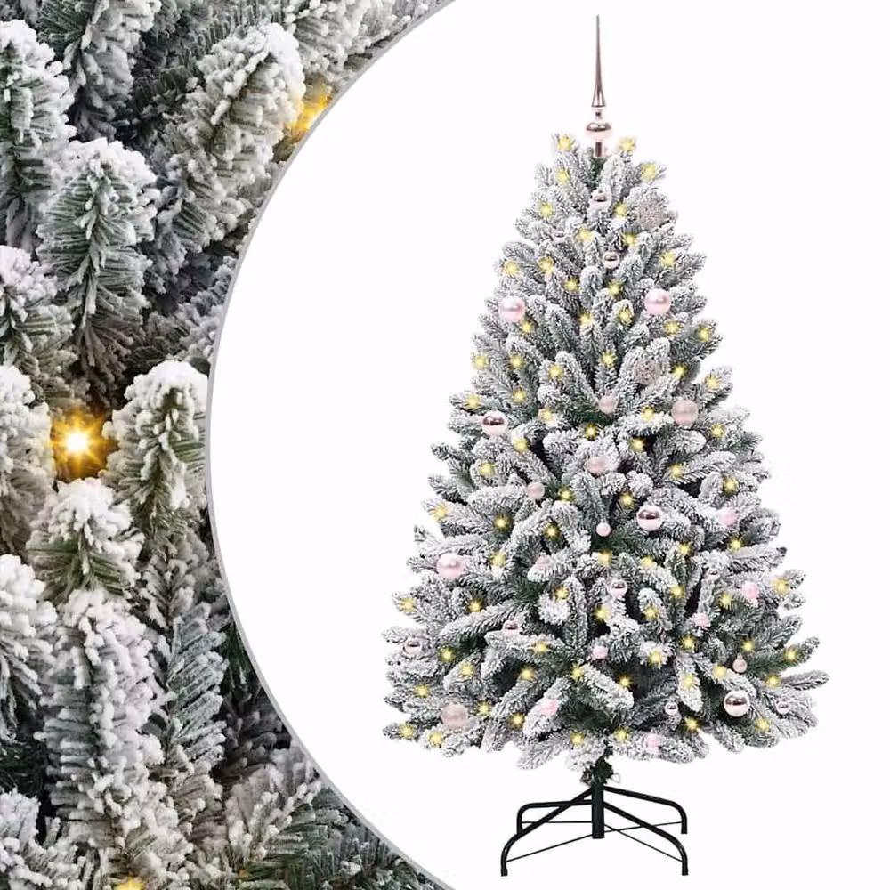 Berkfield Home Elegant Artificial Christmas Tree in Green and White, Height: 150 cm – 2
