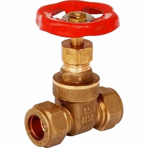 Primaflow 22mm Straight Economy Gate Valve, Red