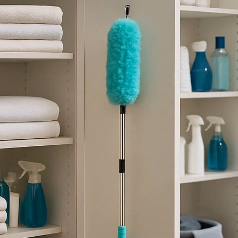 EONLION Microfibre Telescopic Duster with Flexible Head in Blue, 100 cm – 4