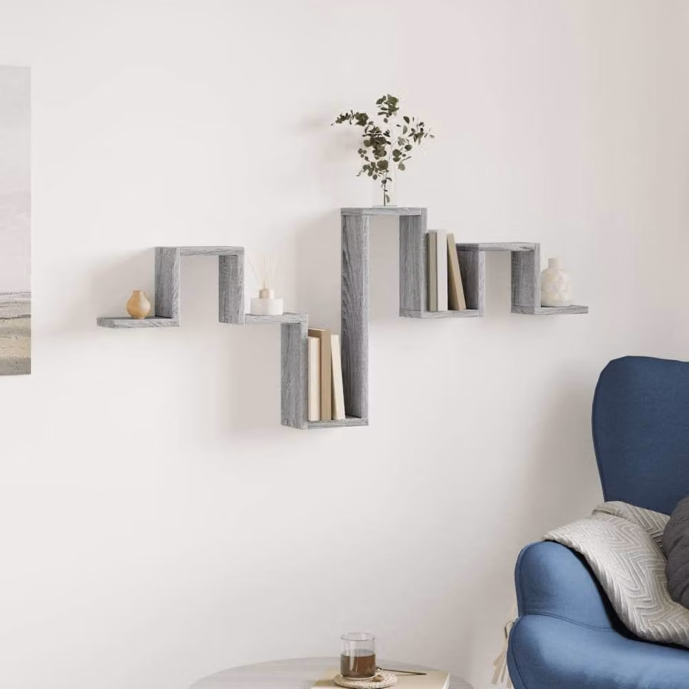 Berkfield Home Wall Mounted Shelf in Grey Sonoma, W: 104.5 cm, D: 43 cm, H: 10 cm – 2