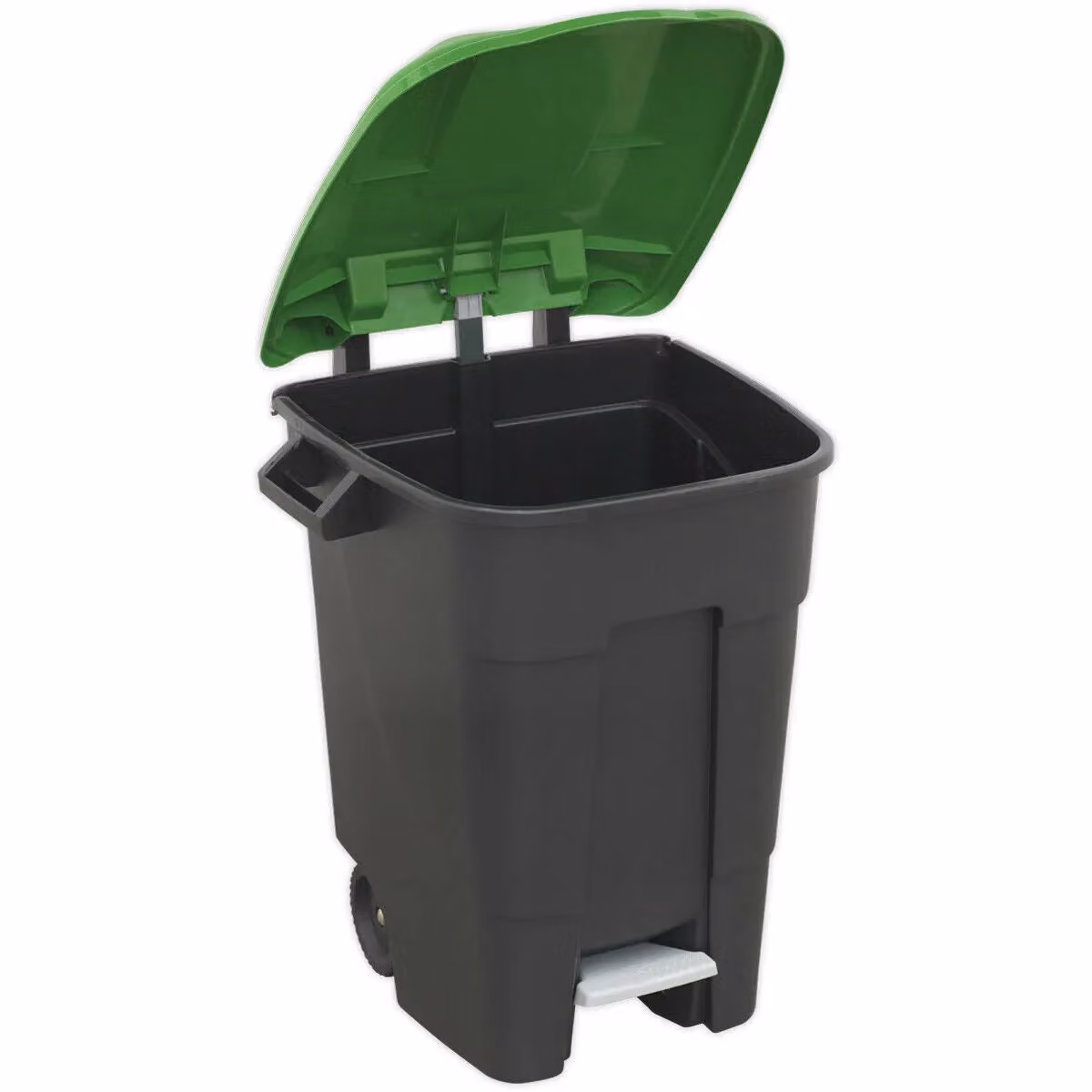 Loops 100 Litre Green Wheelie Bin with Foot Pedal and Two 200mm Wheels – 2