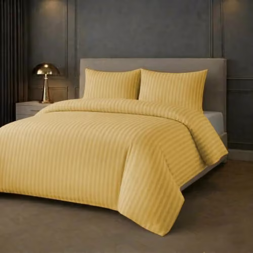 Lazzaro Yellow Striped Microfibre Single Duvet Cover and Pillowcase Set, W/D/H: 135 x 200 cm and 50 x 75 cm – 3