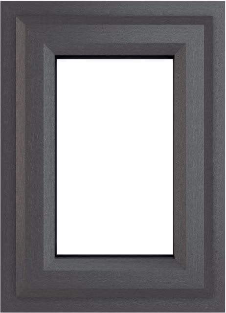 Crystal Direct Top Hung Double Glazed Window with Clear Glass in Dark Grey, W/H: 61.0 x 61.0 cm