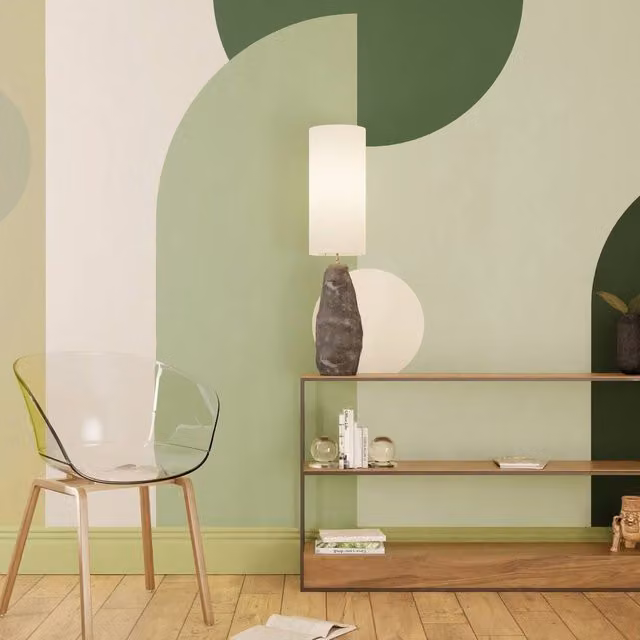 Superfresco Easy Curve & Arch Geo Green Geometric Retro Wall Mural W: 300 cm, H: 280 cm