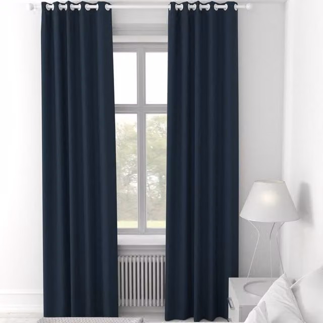 Terrys Louis Made to Measure Blue Blackout Fabric Panel Curtain with Eyelets
