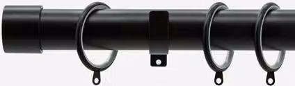 New Edge Blinds Metal Curtain Pole with End Caps in Matt Black, Length: 200 cm – 1