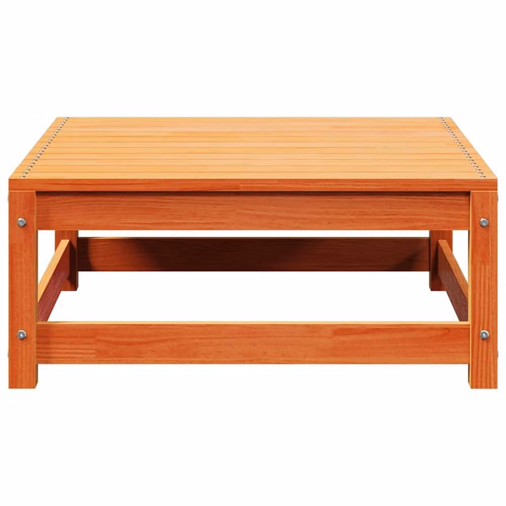 Berkfield Home Garden Footstool in Wax Brown Solid Pine Wood W/D/H: 70 x 70 x 30 cm – 3