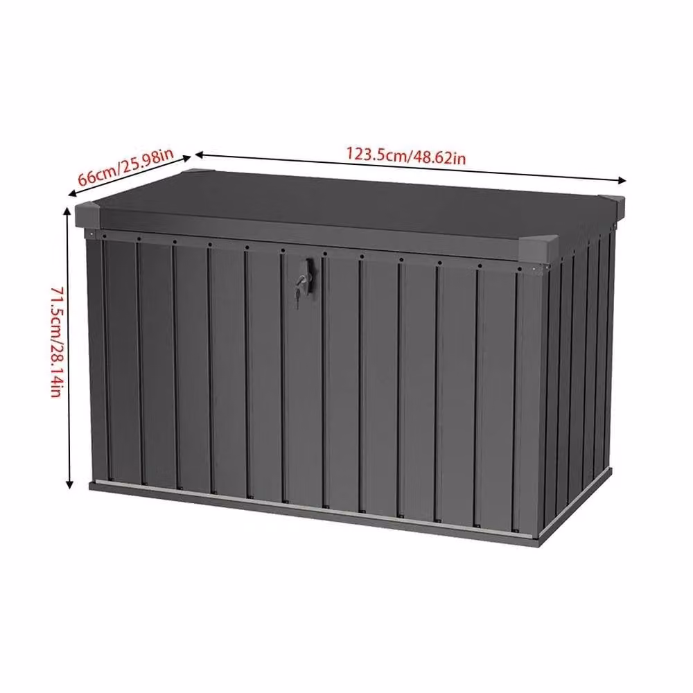 Kelvenix 400L Outdoor Garden Steel Storage Seat in Matt Black – 2