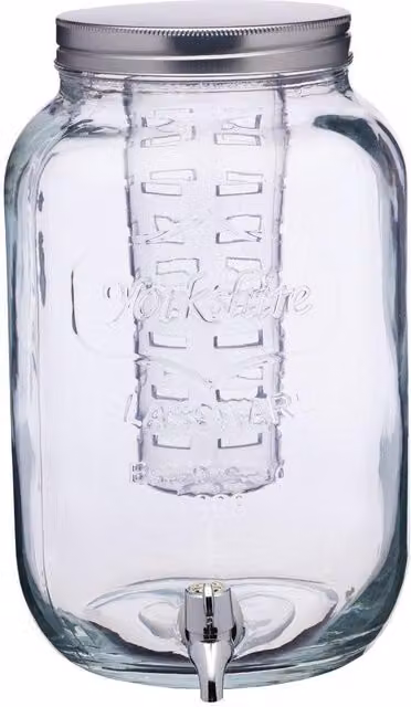 KitchenCraft Glass Drink Dispenser Jug with Infuser, 7.5 l, Transparent