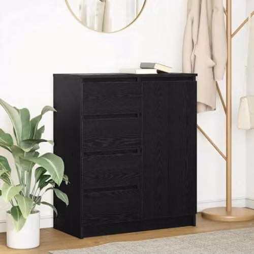 vidaXL Modern Sideboard with Drawers in Black, W/D/H: 71 x 35 x 84 cm – 2