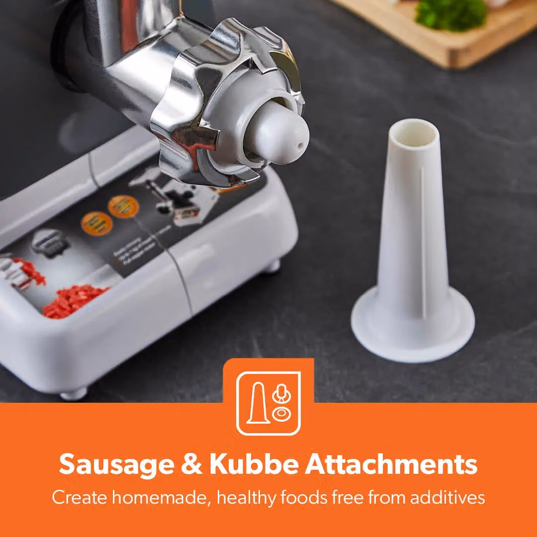 Geepas 1400W Electric Meat Grinder and Sausage Stuffer in White – 5