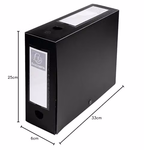 Exacompta Opaque Polypropylene A4 Archive Box with 100mm Spine in Black – 2