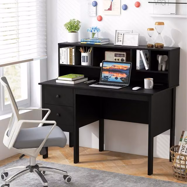 Costway Modern Black Computer Desk for Home Office