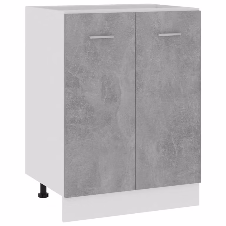 Berkfield Home Modern Grey Kitchen Base Unit with Hinged Doors, W/D/H: 60 x 46 x 81.5 cm