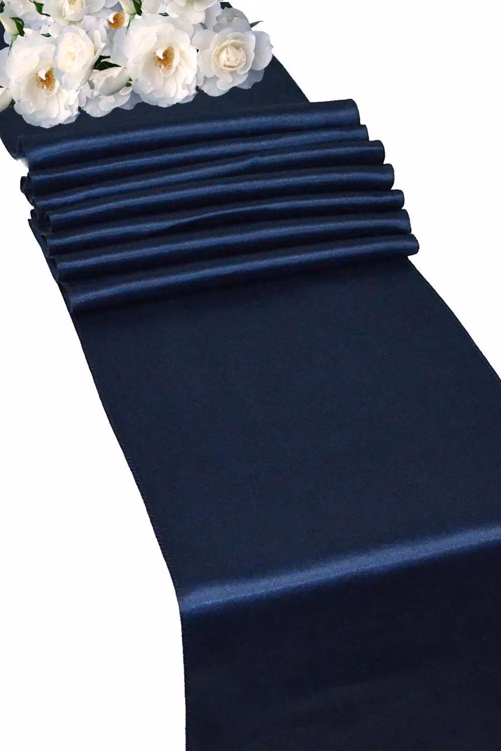 Neel Blue Satin Table Runner in Blue, W/H: 28 x 275 cm – 2