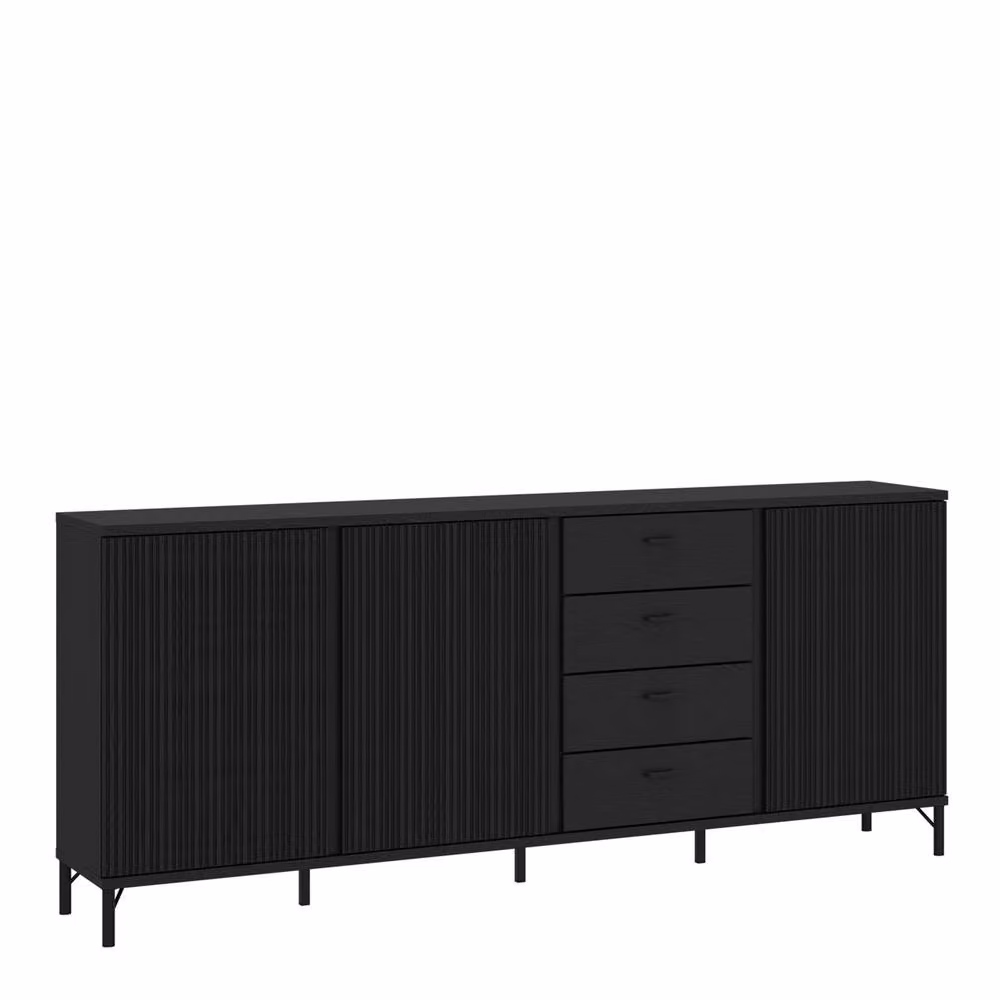 Furniture To Go Lusaka Sideboard with 3 Doors and 4 Drawers in Black Graphite – 2