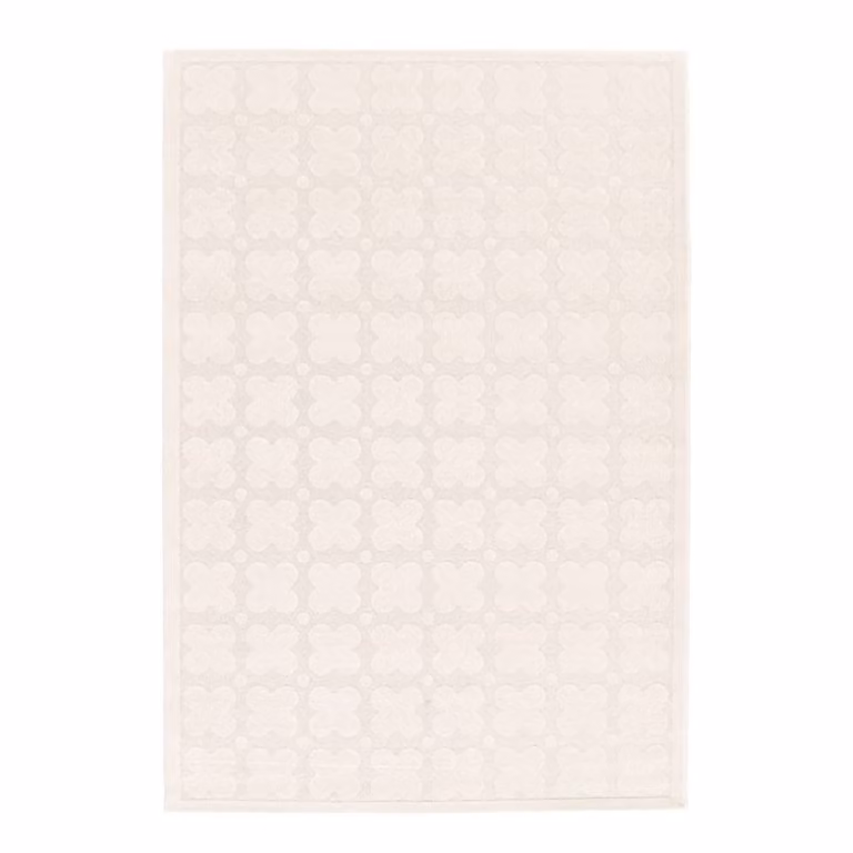 Sweek Cream and Beige Abstract Graphic Pattern Indoor Rug, W/D/H: 170 x 120 cm