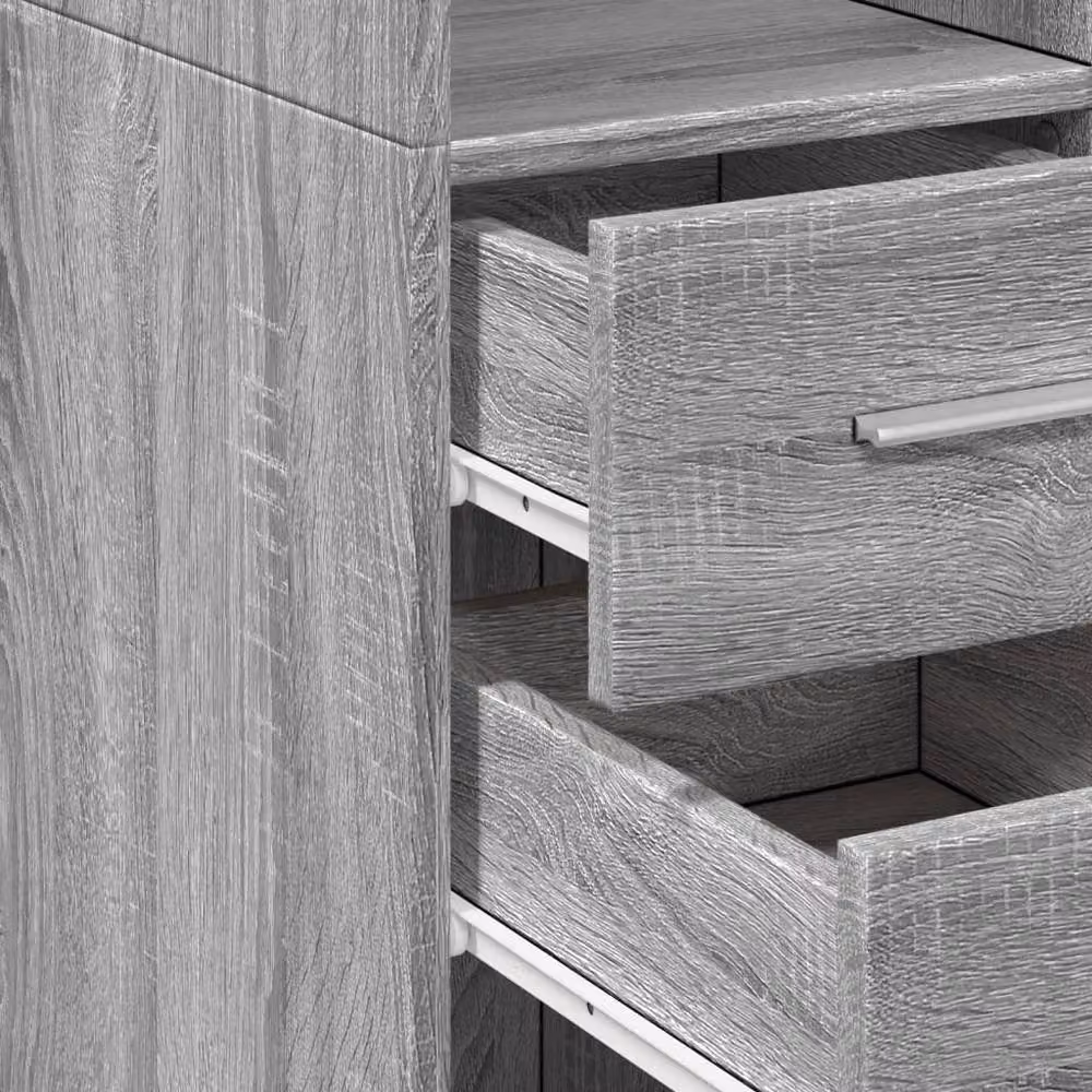 Berkfield Home Slim Storage Cabinet in Grey, W: 30 cm, D: 42.5 cm, H: 225 cm – 3