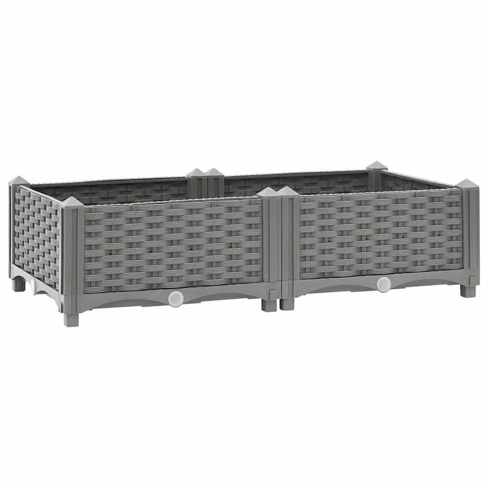 Berkfield Home Grey Polypropylene Raised Bed W: 80 cm, D: 40 cm, H: 23 cm – 2