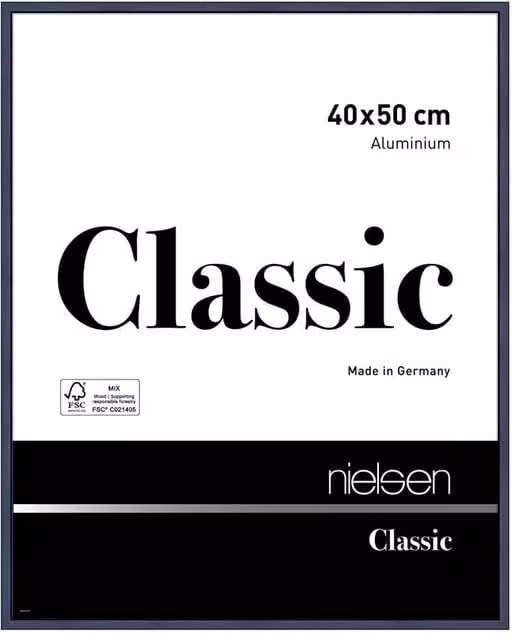 Nielsen Design Classic Aluminium Picture Frame with Glass Front, Blue, W: 40 cm, H: 50 cm – 1
