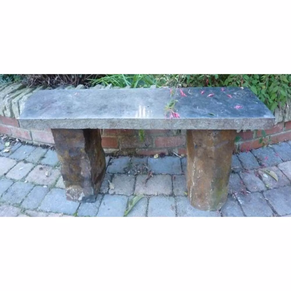 Buttercup Farm Galway Rustic Basalt Garden Bench in Grey, L: 120 cm – 2