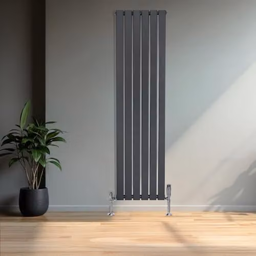 Monster Shop Modern Designer Single Column Vertical Radiator in Matt Anthracite Grey, H: 160 cm x W: 42 cm – 2