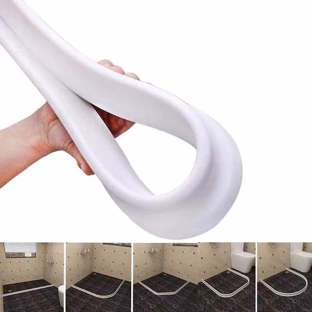 NESTLUNE Silicone Shower Barrier Water Stopper in White – 1