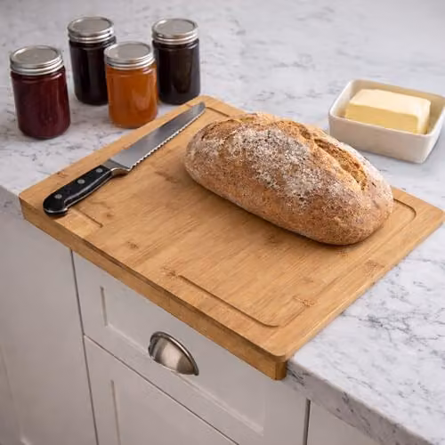 Carter & Clay Brown Bamboo Rectangular Cutting Board with Juice Groove – 3