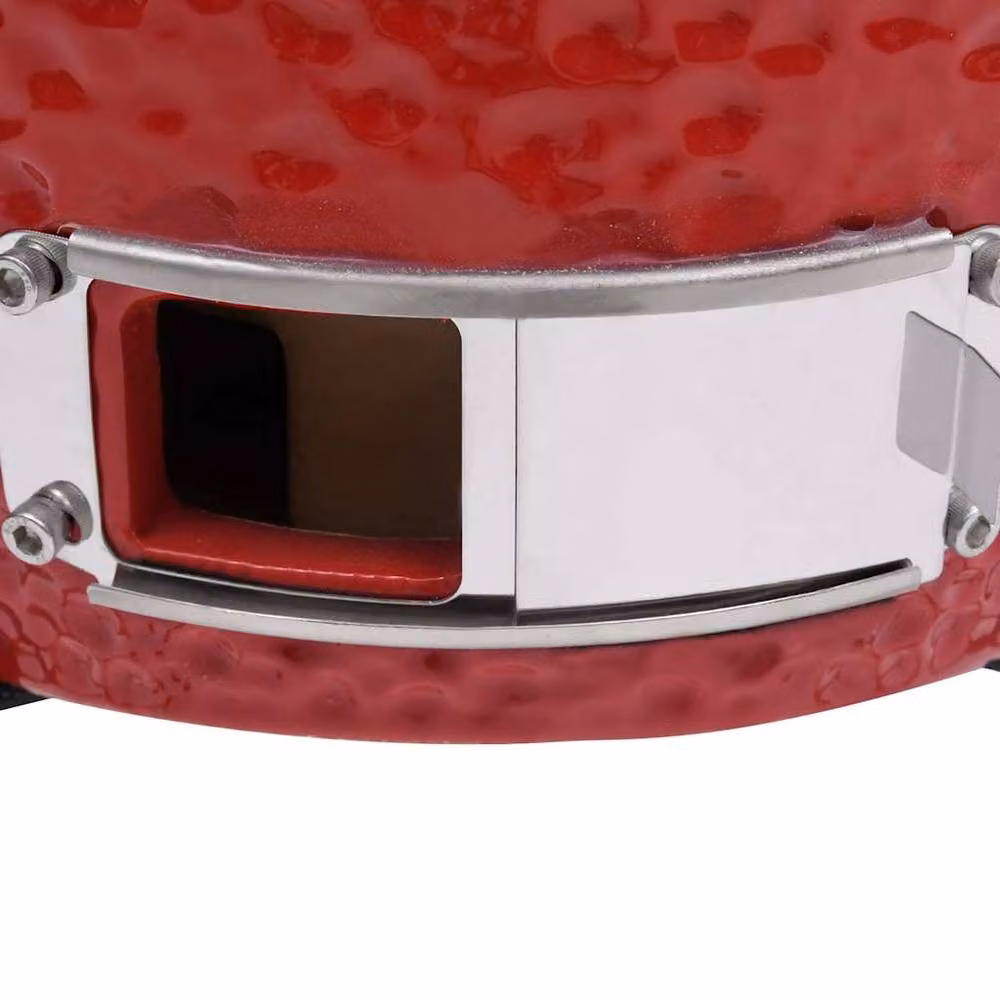 Berkfield Home 2-in-1 Kamado Ceramic Barbecue Grill and Smoker in Red, 56 cm – 4
