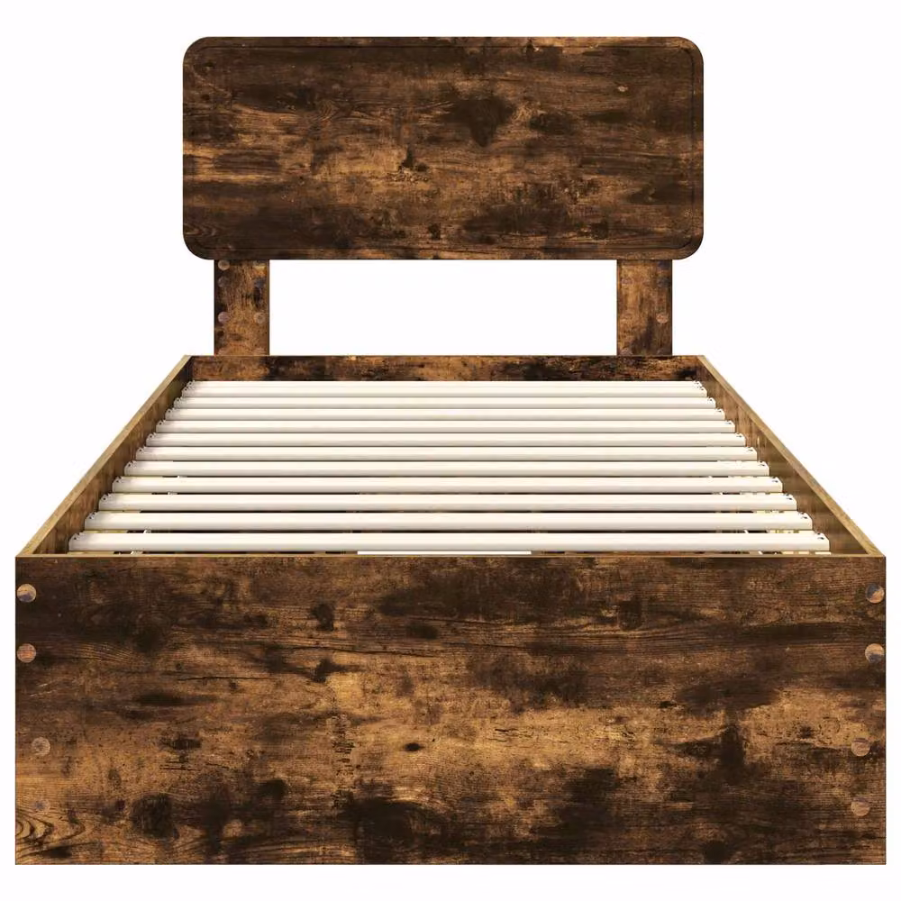 Berkfield Home Modern Bed Frame with Drawers in Smoked Oak Brown, W/D/H: 100 x 200 cm – 3