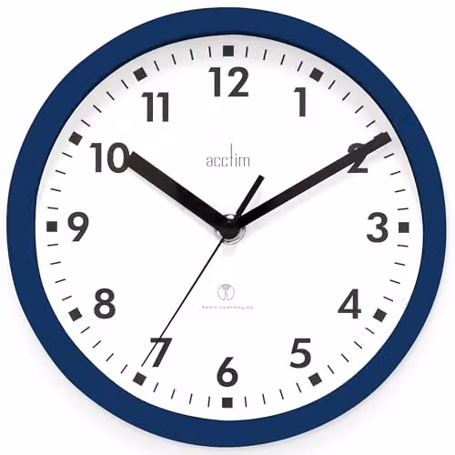 Acctim 74669 Nardo Radio Controlled Wall Clock, Midnight Blue, Diameter: 20 cm