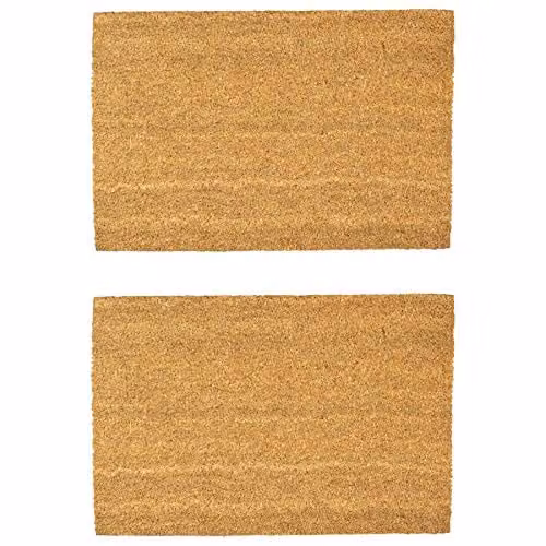 Nicola Spring Classic Coir Door Mats, Pack of 2, Brown, W: 60 cm, D: 40 cm – 1