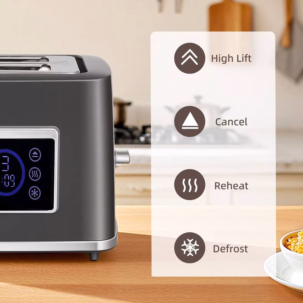 STILVORA Kettle and Toaster Set with Touch Controls in Grey – 6
