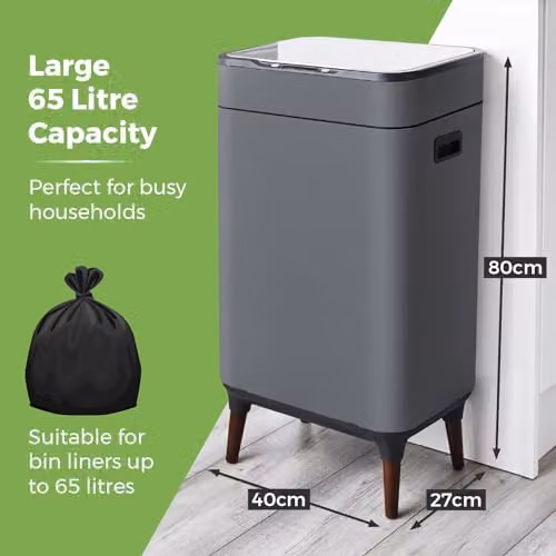 Tower T938022GRY Ozone Sensor Bin with Legs, 65L, Grey – 4