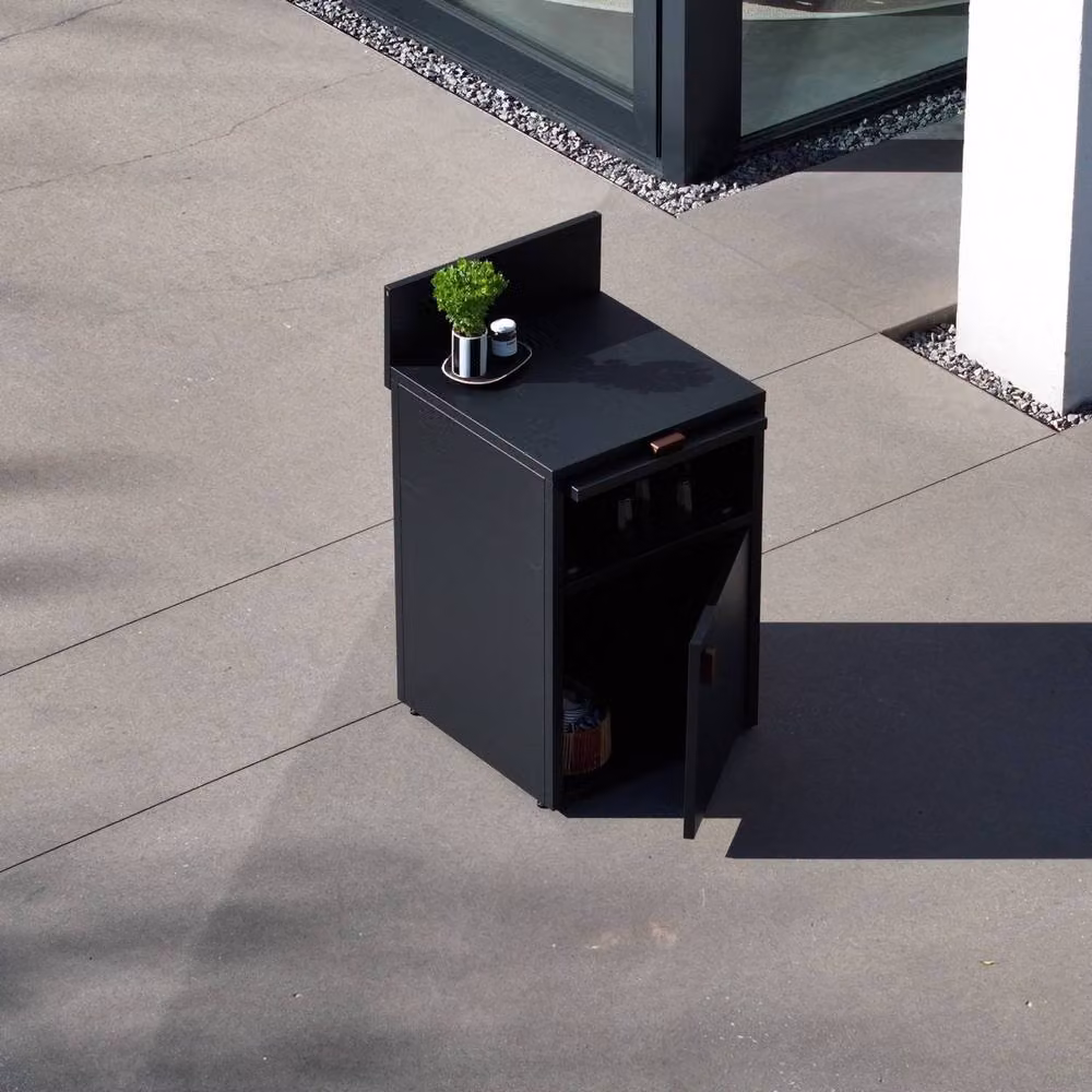 sweeek Black Steel Outdoor Kitchen Storage Module with 2 Doors, W: 60 cm, D: 60 cm, H: 110 cm – 4