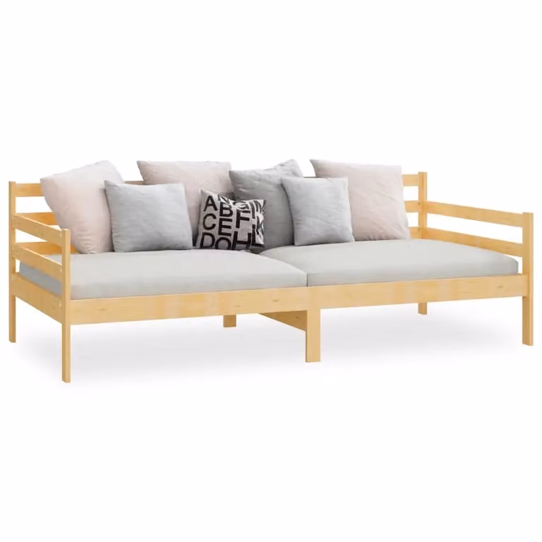 Berkfield Home Solid Pinewood Day Bed in Brown, W/D/H: 200 x 90 x 0 cm