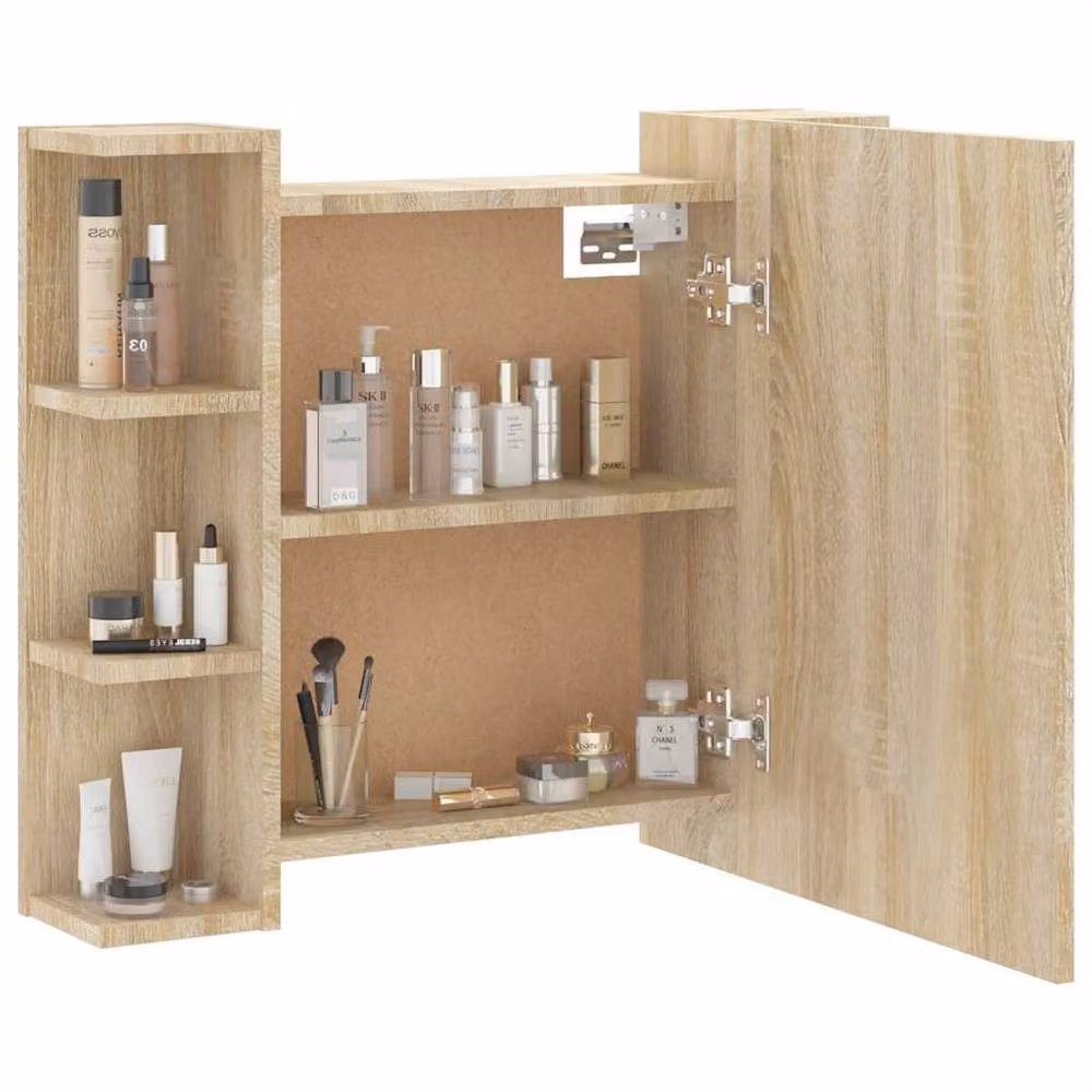 Berkfield Home LED Mirror Cabinet in Sonoma Oak Brown, W/D/H: 70 x 16.5 x 60 cm – 2