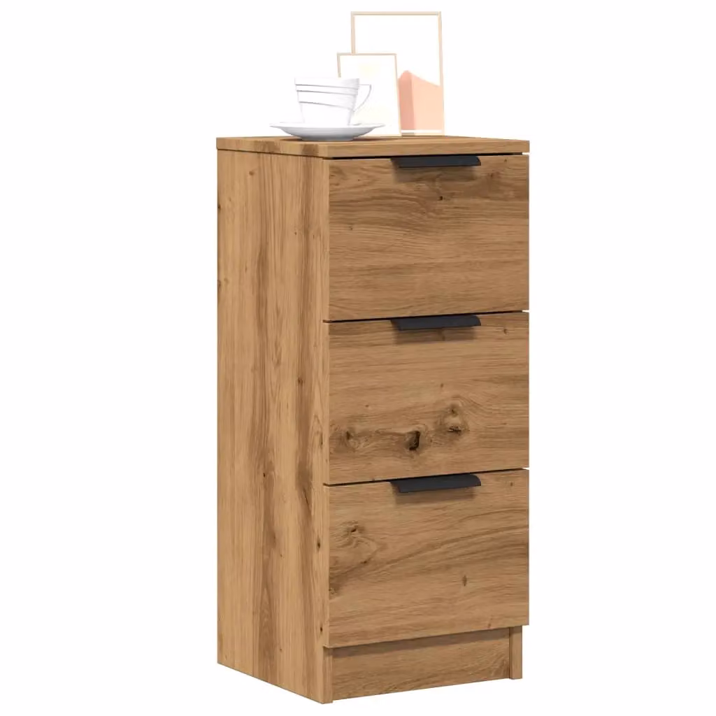 Berkfield Home Artisan Oak Sideboards, 2 Piece Set in Brown, W/D/H: 30 x 30 x 70 cm – 2
