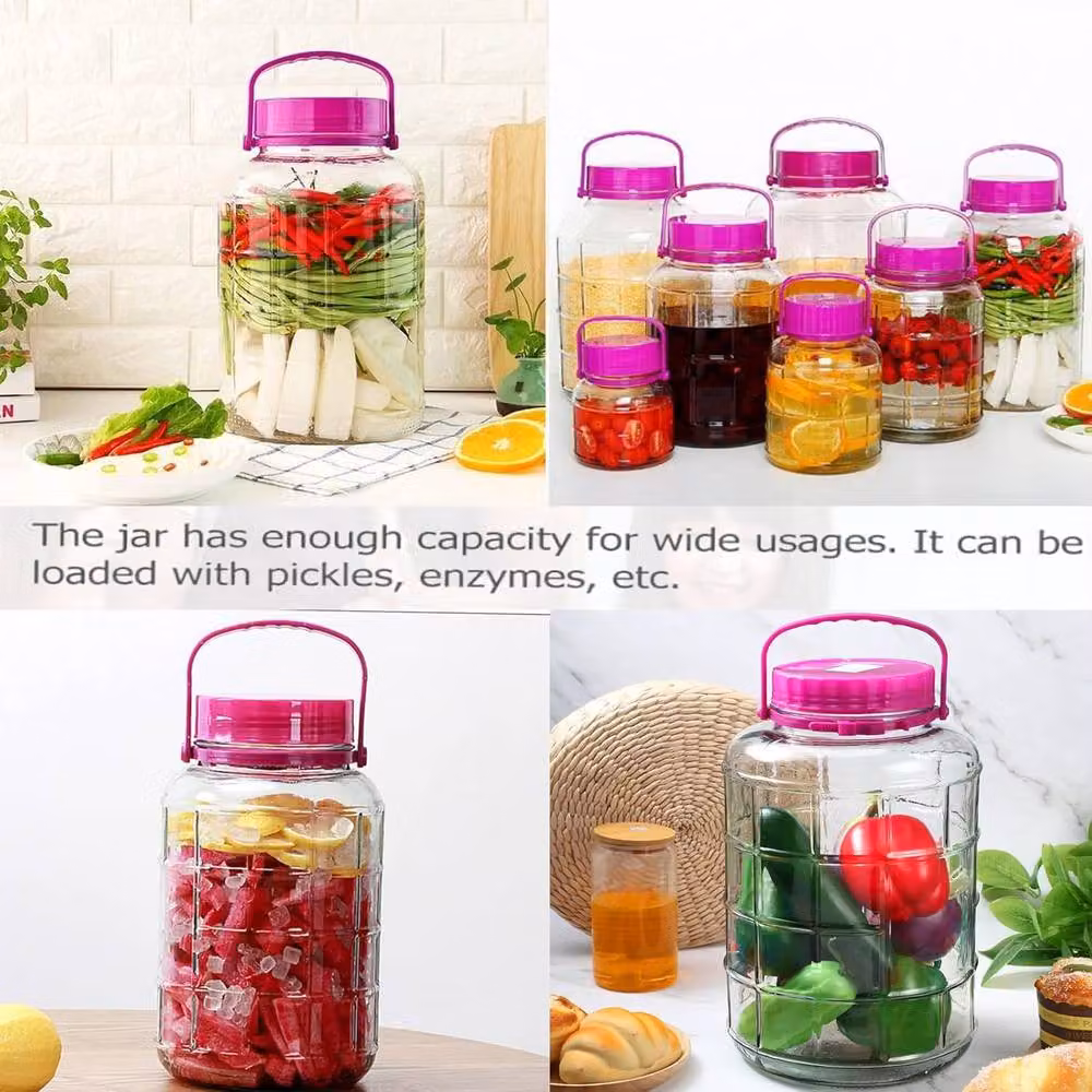 ATEK Transparent Glass Food Storage Canister with Airtight Lid, 5 l – 7