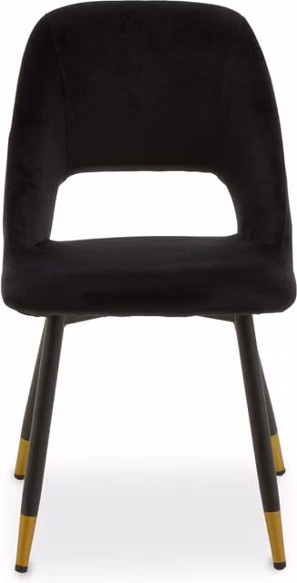 Interiors by Premier Orsina Warren Dining Chair in Black Velvet with Gold Accents