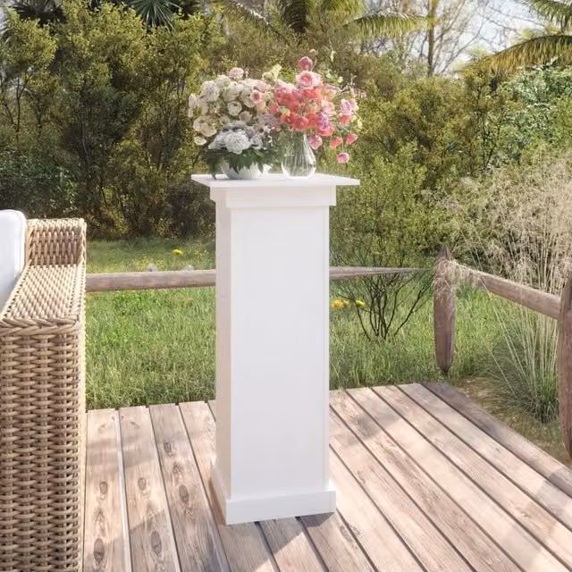 Berkfield Home White Rustic Solid Pine Flower Stand, W/D/H: 40 x 40 x 90 cm – 1